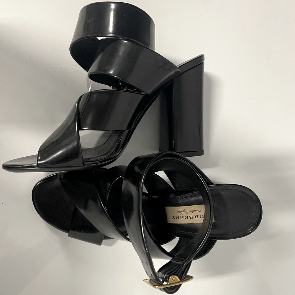 Burberry Women's "BLAINE" Black Leather High Heel Pumps Shoes